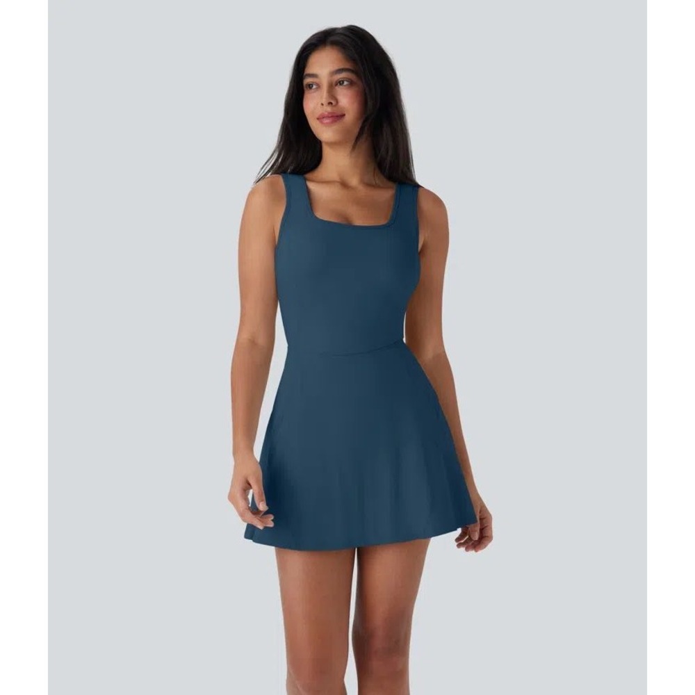 Halara SoftlyZero Airy 2-in-1 Pocket Active Mini Dress XS Majolica Blue